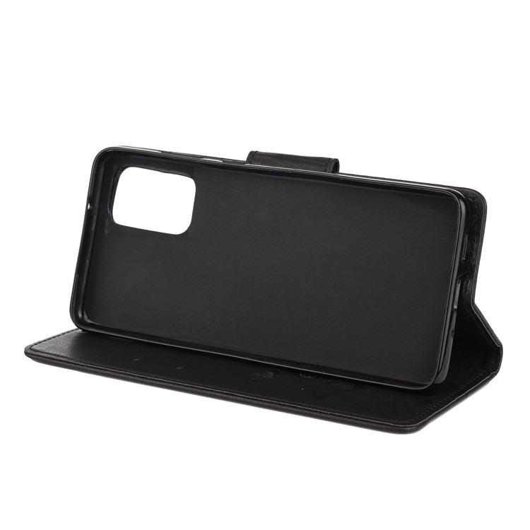 Imprint Butterfly Flower Leather Wallet Cover Case for Samsung Galaxy S20 Plus - Black-5