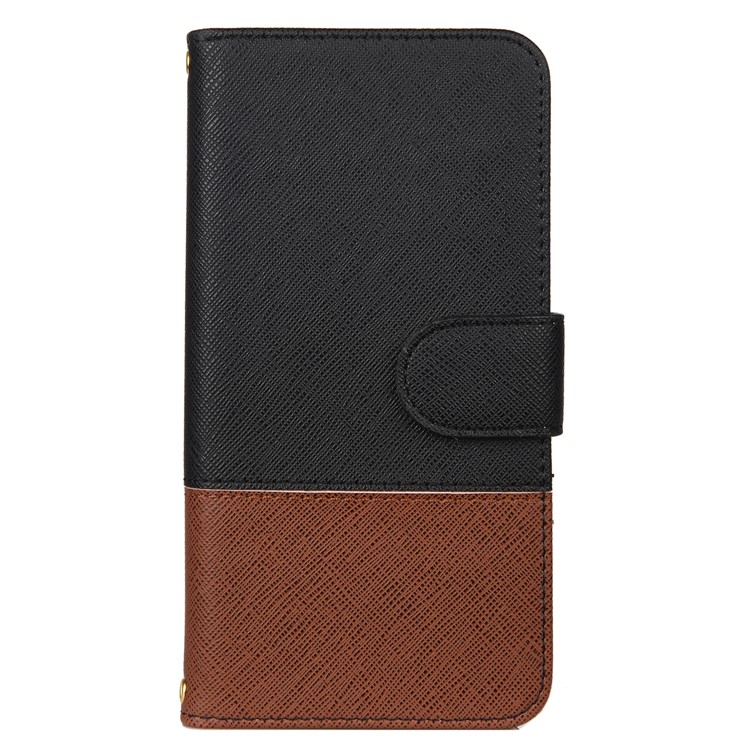 Hit Color Cross Texture Leather Wallet Stand Phone Cover for Samsung Galaxy A51 - Black-2