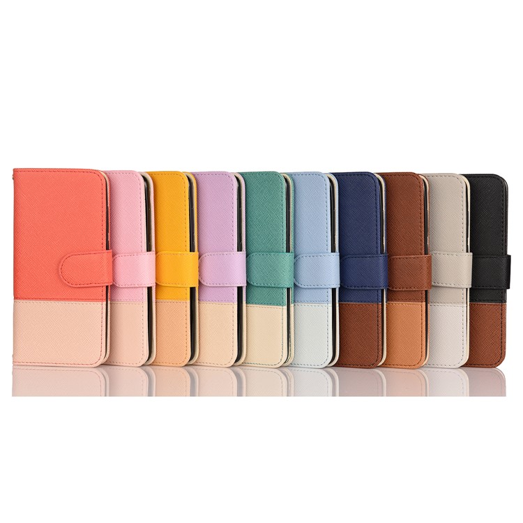 Hit Color Cross Texture Leather Wallet Stand Phone Cover for Samsung Galaxy A51 - Black-7