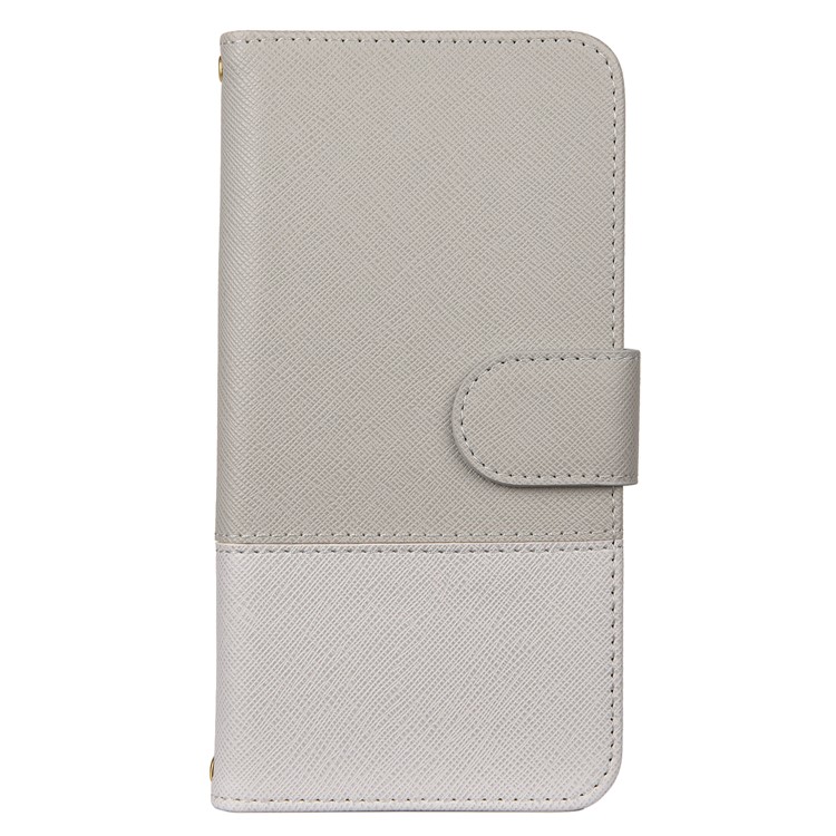 Hit Color Cross Texture Leather Wallet Stand Phone Cover for Samsung Galaxy A51 - Grey-2