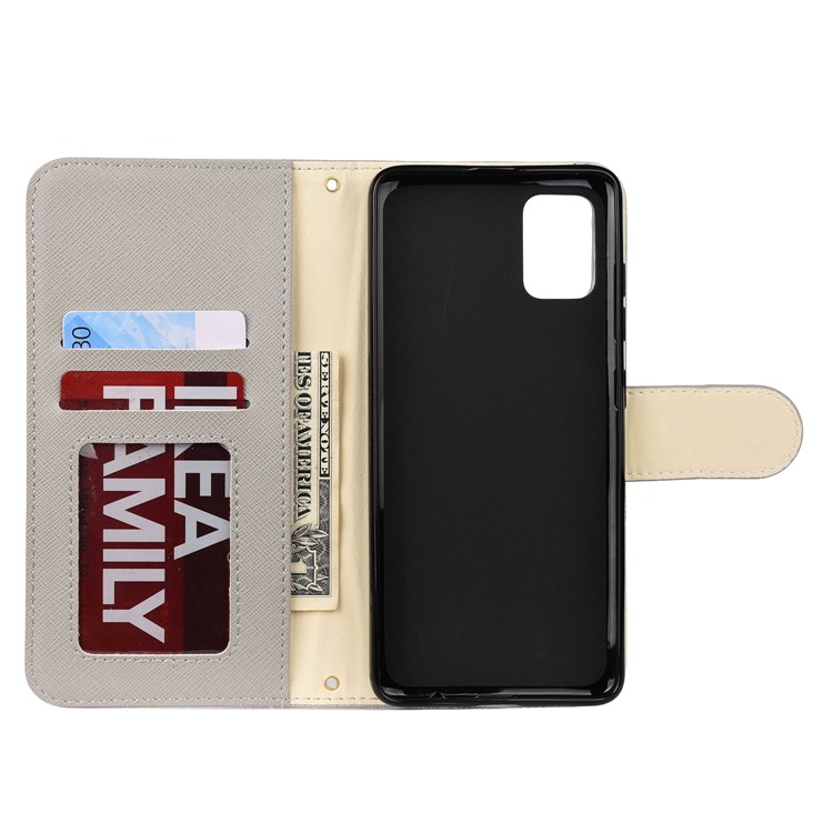 Hit Color Cross Texture Leather Wallet Stand Phone Cover for Samsung Galaxy A51 - Grey-4