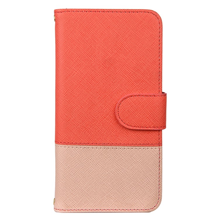 Hit Color Cross Texture Leather Wallet Stand Phone Cover for Samsung Galaxy A51 - Rose-2
