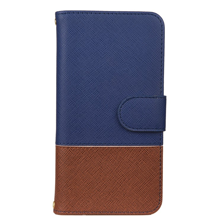 Hit Color Cross Texture Leather Wallet Stand Phone Cover for Samsung Galaxy A51 - Dark Blue-2