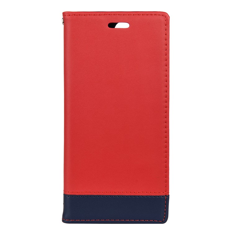 Two-tone Split Leather Protector Cover with Stand for Samsung Galaxy S20 Ultra - Red-4