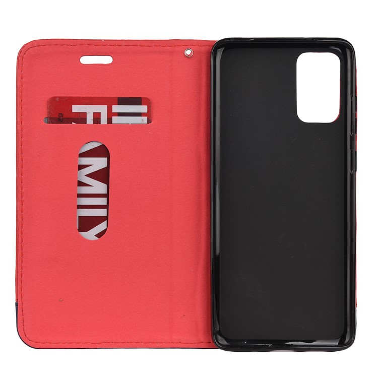 Estojo Protetor Divisão Couro Cor Do Contraste Para Samsung Galaxy S11 6,7 Polegadas - Vermelho-6