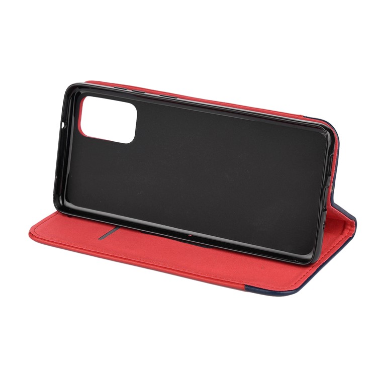Estojo Protetor Divisão Couro Cor Do Contraste Para Samsung Galaxy S11 6,7 Polegadas - Vermelho-7