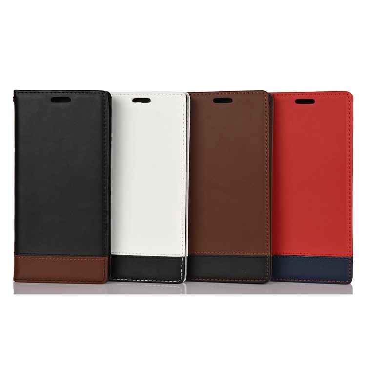 Two-tone Card Holder Stand Split Leather Case for Samsung Galaxy S11e 6.4 inch - Red-13