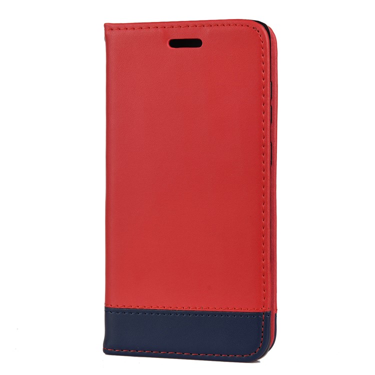 Two-tone Card Holder Stand Split Leather Case for Samsung Galaxy S11e 6.4 inch - Red-2