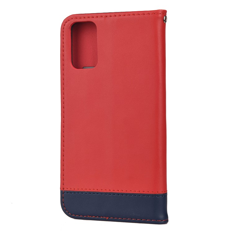 Two-tone Card Holder Stand Split Leather Case for Samsung Galaxy S11e 6.4 inch - Red-3