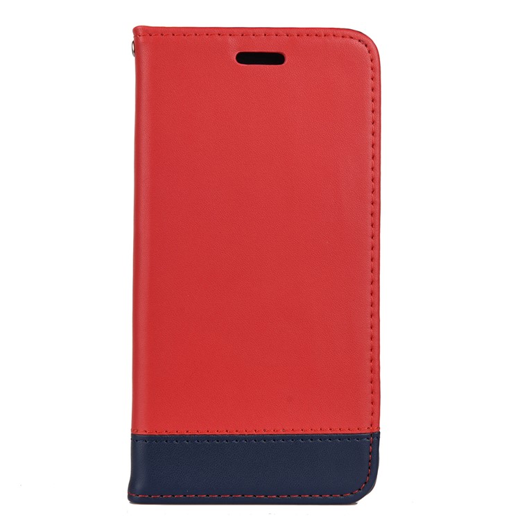 Two-tone Card Holder Stand Split Leather Case for Samsung Galaxy S11e 6.4 inch - Red-4