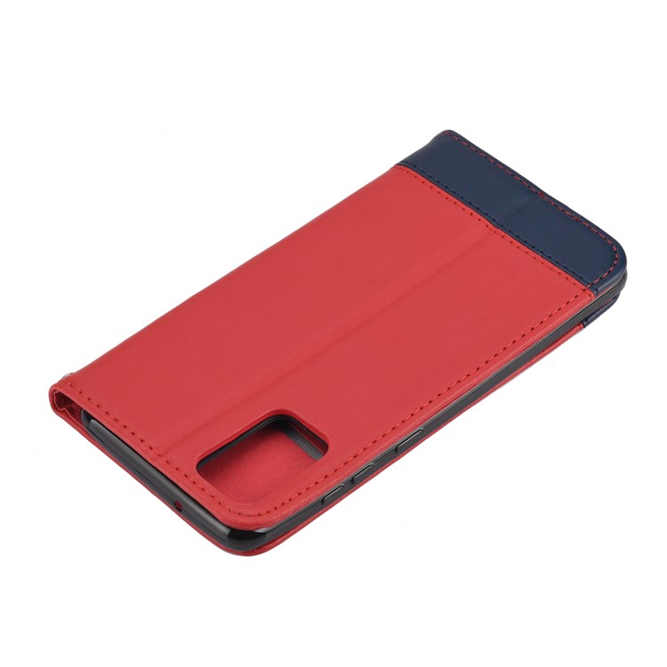 Two-tone Card Holder Stand Split Leather Case for Samsung Galaxy S11e 6.4 inch - Red-9