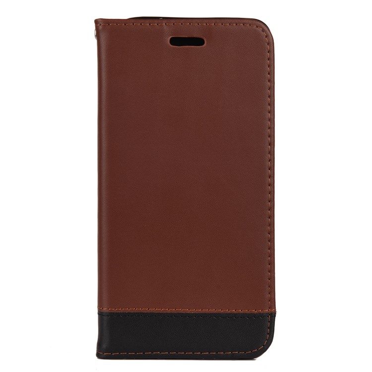 Two-tone Card Holder Stand Split Leather Case for Samsung Galaxy S20 - Brown-4