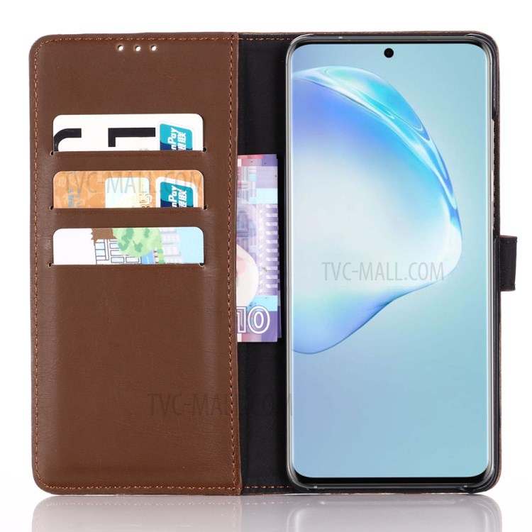 Retro with Stand Wallet Leather Cover for Samsung Galaxy S20 Plus - Coffee-4