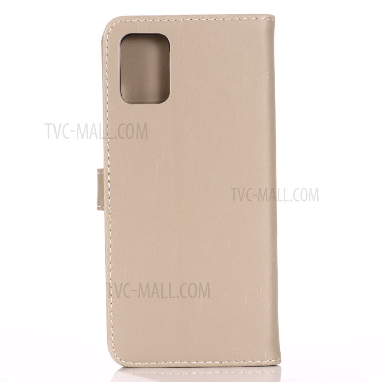 Crazy Horse Texture Retro Style Leather Wallet Case for Samsung Galaxy A51 - Beige-2