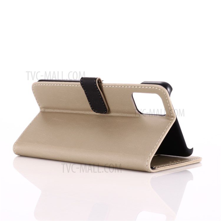 Crazy Horse Texture Retro Style Leather Wallet Case for Samsung Galaxy A51 - Beige-4