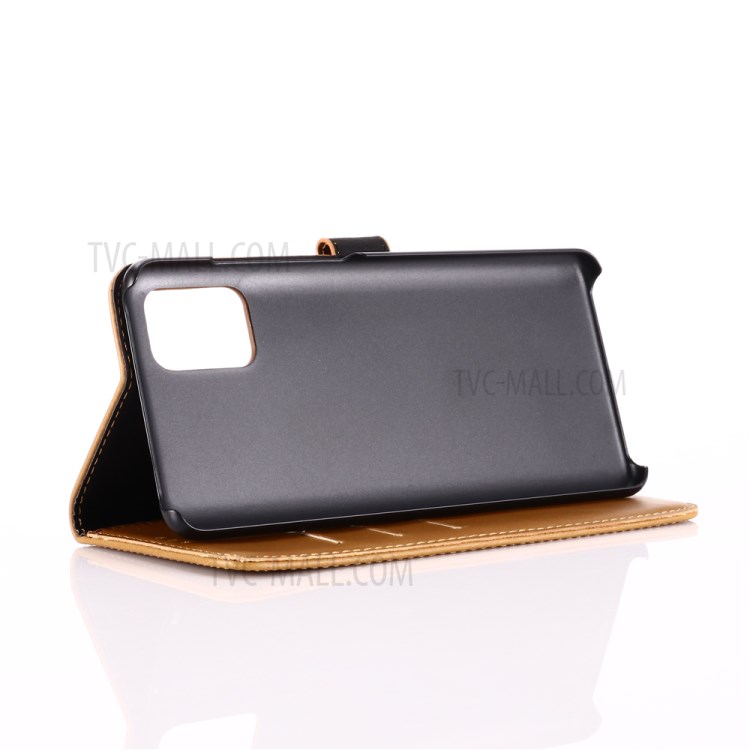 Estilo Retro Estojo De Couro Carteira Cavalo Textura Louco Para Samsung Galaxy A51 - Castanho-5