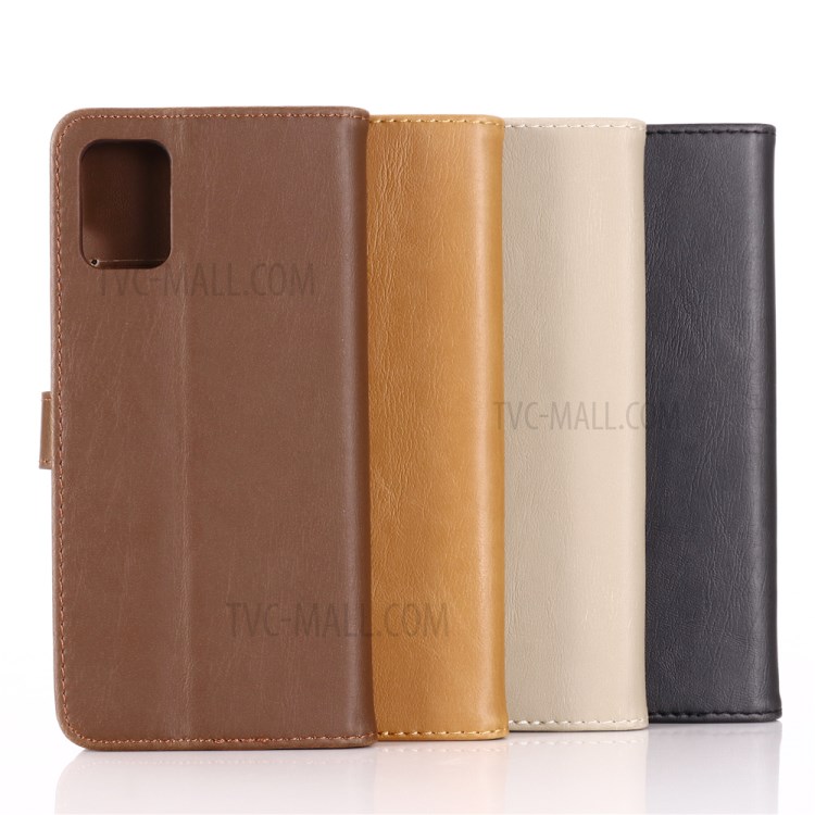 Crazy Horse Texture Retro Style Leather Wallet Case for Samsung Galaxy A51 - Coffee-10