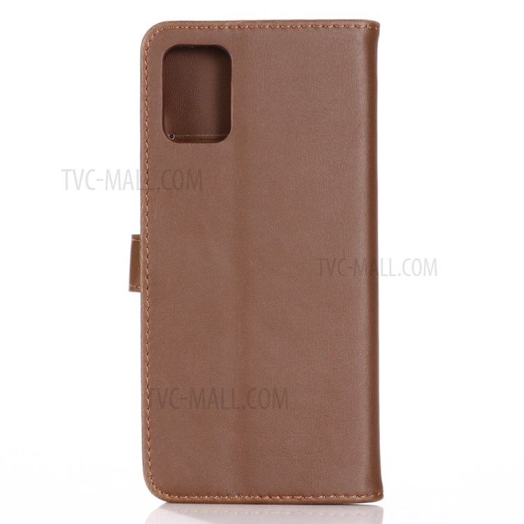 Crazy Horse Texture Retro Style Leather Wallet Case for Samsung Galaxy A51 - Coffee-2