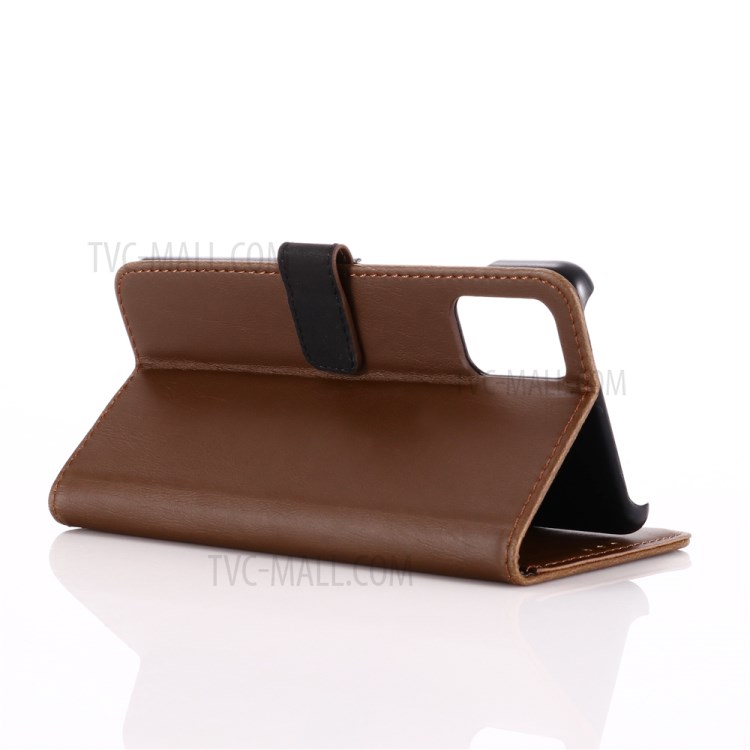 Crazy Horse Texture Retro Style Leather Wallet Case for Samsung Galaxy A51 - Coffee-7