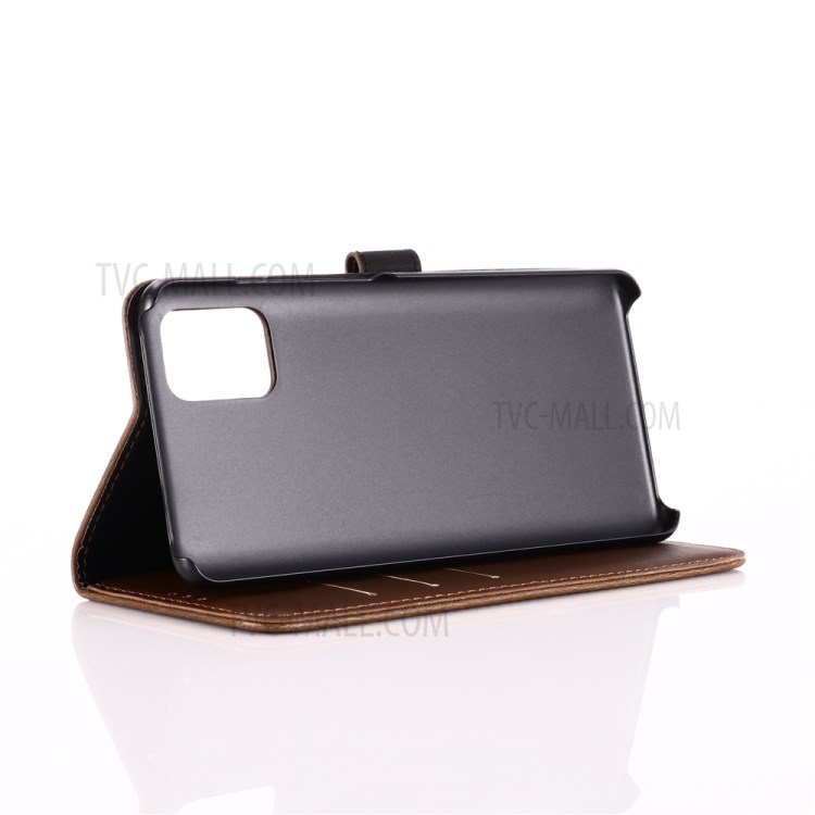 Crazy Horse Texture Retro Style Leather Wallet Case for Samsung Galaxy A51 - Coffee-8