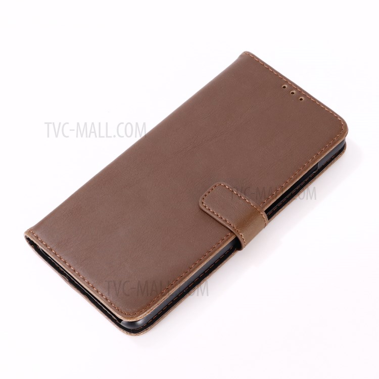 Crazy Horse Texture Retro Style Leather Wallet Case for Samsung Galaxy A51 - Coffee-9