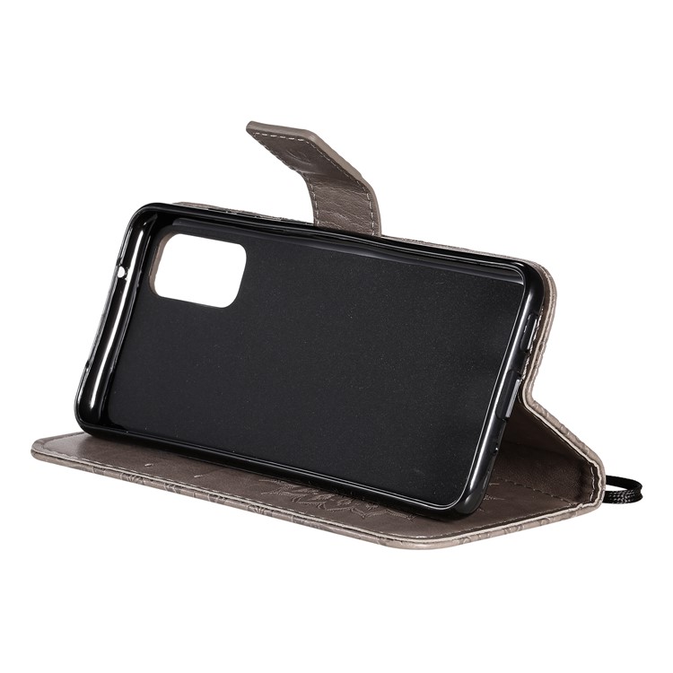 Imprint Sunflower Wallet Leather Casing for Samsung Galaxy S20 - Brown-7
