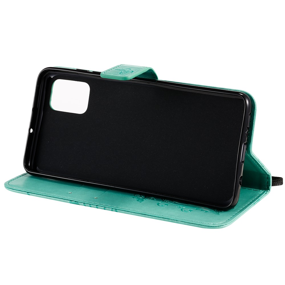 Imprint Butterfly Leather Wallet Case for Samsung Galaxy A51 - Green-8