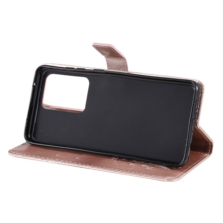 Imprint Butterfly Leather Wallet Case for Samsung Galaxy S20 Ultra - Rose Gold-9