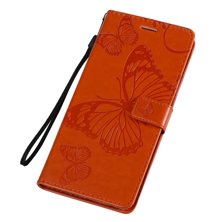 Imprint Butterfly Leather Wallet Case for Samsung Galaxy S20 Ultra - Orange-6