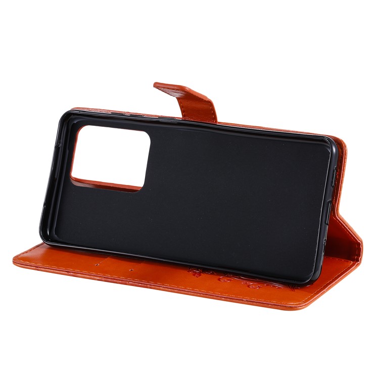 Imprint Butterfly Leather Wallet Case for Samsung Galaxy S20 Ultra - Orange-9
