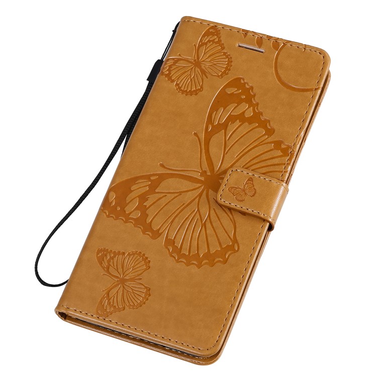 Imprint Butterfly Leather Wallet Case for Samsung Galaxy S20 Ultra - Brown-6