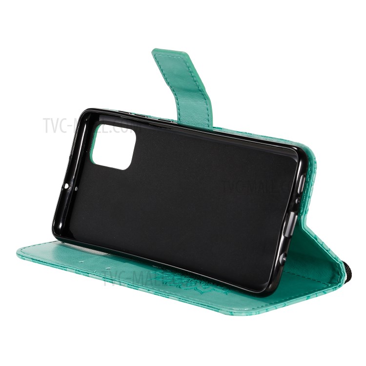 Imprint Sunflower Leather Wallet Shell Case for Samsung Galaxy A71 - Green-7
