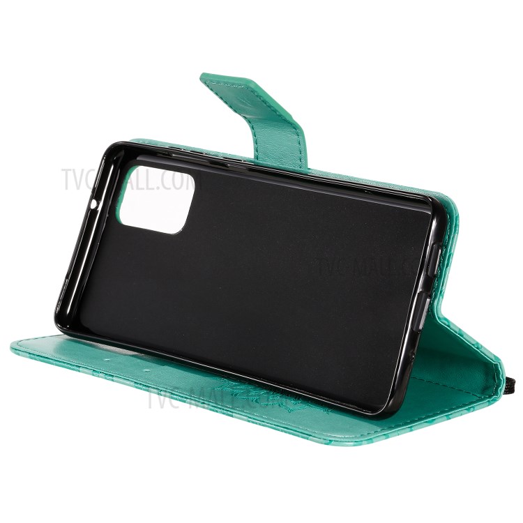 Sunflower Imprint Wallet Leather Casing for Samsung Galaxy S20 Plus - Green-8