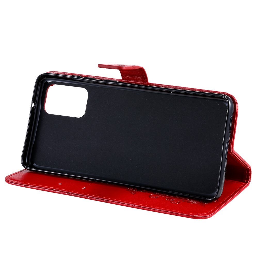 Butterfly Imprint Leather Stylish Case for Samsung Galaxy S20 Plus - Red-7