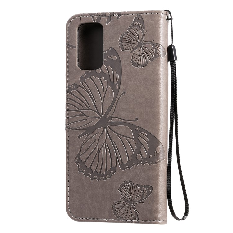 Butterfly Imprint Leather Stylish Case for Samsung Galaxy S20 Plus - Grey-5