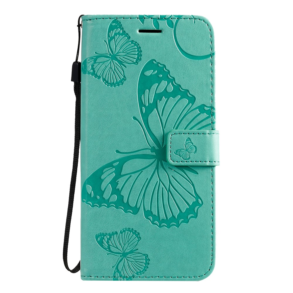 Butterfly Imprint Leather Stylish Case for Samsung Galaxy S20 Plus - Green-2