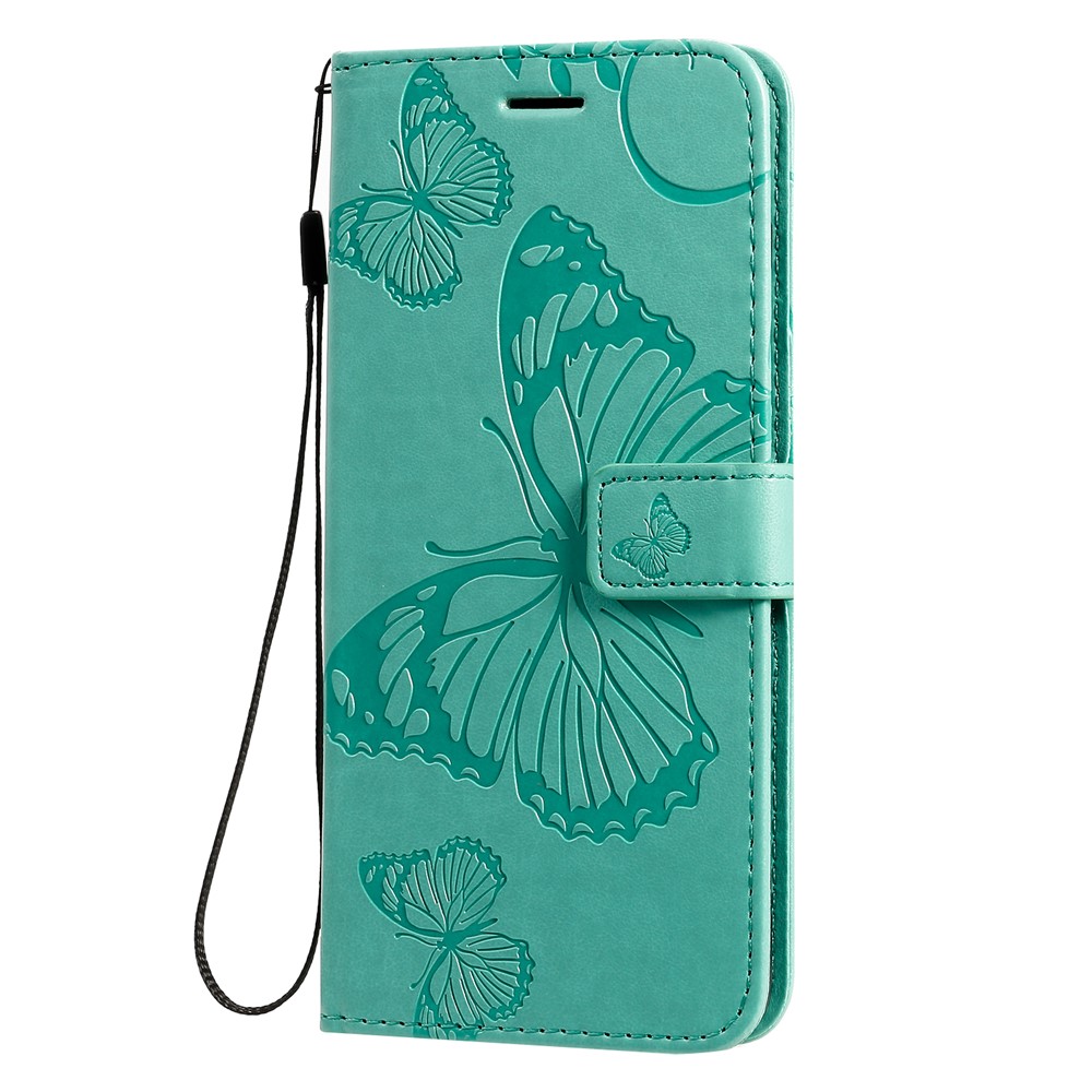 Butterfly Imprint Leather Stylish Case for Samsung Galaxy S20 Plus - Green-4