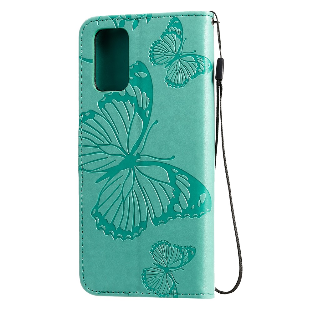 Butterfly Imprint Leather Stylish Case for Samsung Galaxy S20 Plus - Green-5