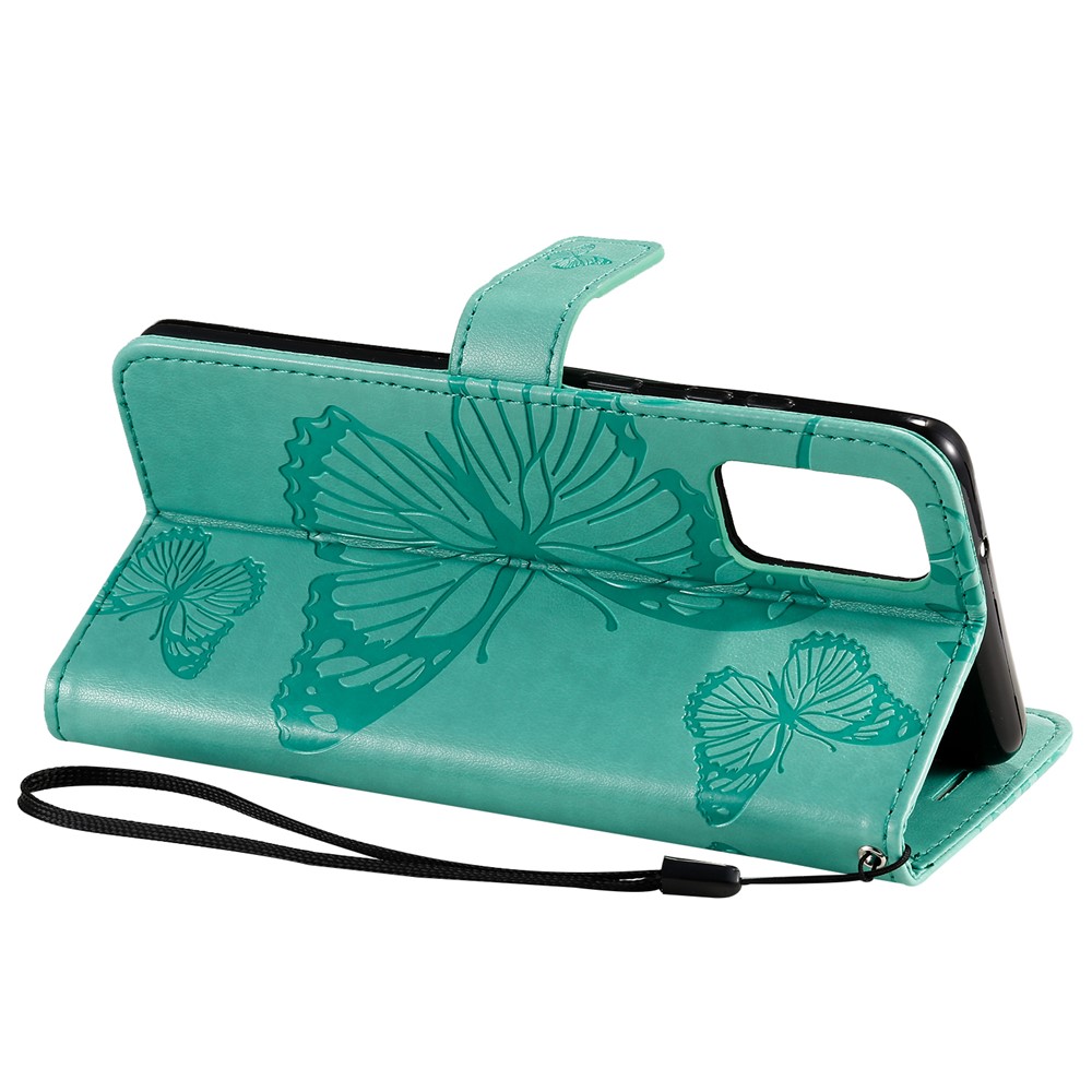 Butterfly Imprint Leather Stylish Case for Samsung Galaxy S20 Plus - Green-6