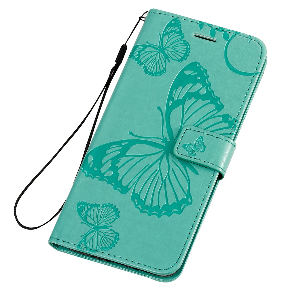 Butterfly Imprint Leather Stylish Case for Samsung Galaxy S20 Plus - Green-8