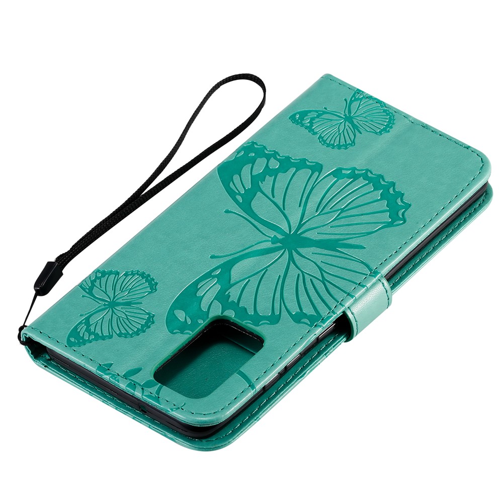Butterfly Imprint Leather Stylish Case for Samsung Galaxy S20 Plus - Green-9