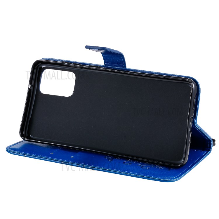 Butterfly Imprint Leather Stylish Case for Samsung Galaxy S20 Plus - Blue-7
