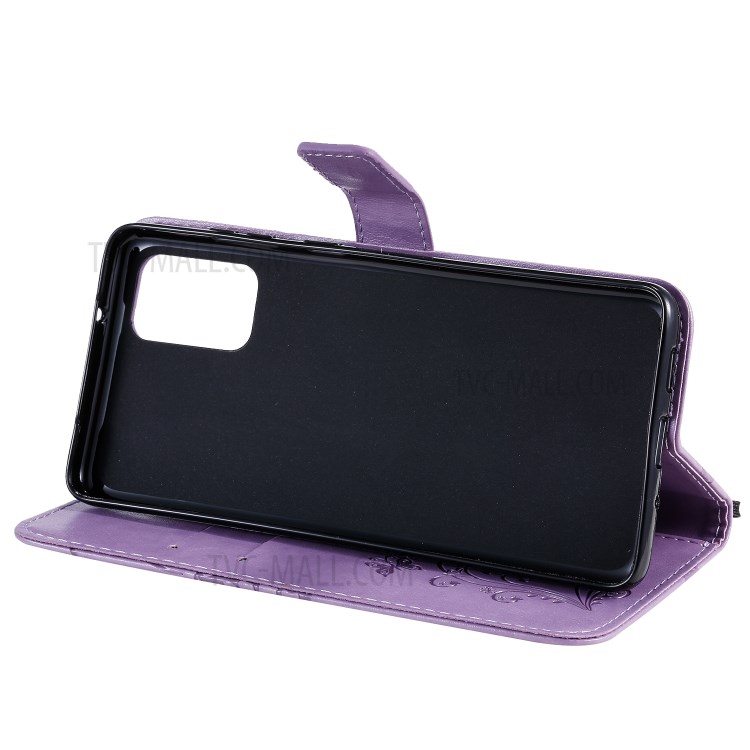 Butterfly Imprint Leather Stylish Case for Samsung Galaxy S20 Plus - Purple-7