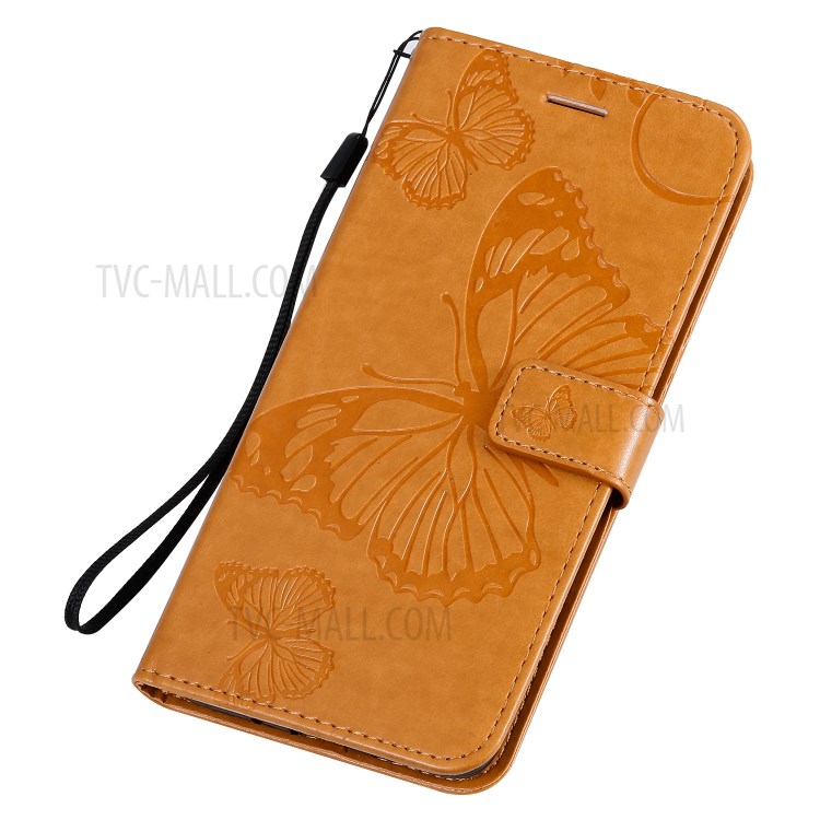Butterfly Imprint Leather Stylish Case for Samsung Galaxy S20 Plus - Brown-8