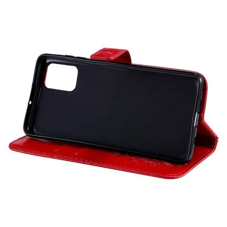 Imprint Butterfly Leather Case for Samsung Galaxy A71 - Red-7