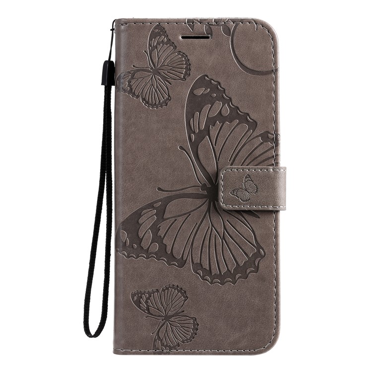 Imprint Butterfly Leather Case for Samsung Galaxy A71 - Grey-2