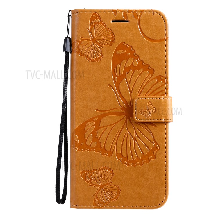 Imprint Butterfly Leather Case for Samsung Galaxy A71 - Brown-2