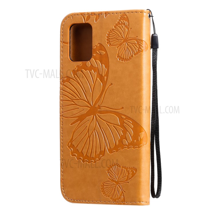 Imprint Butterfly Leather Case for Samsung Galaxy A71 - Brown-4
