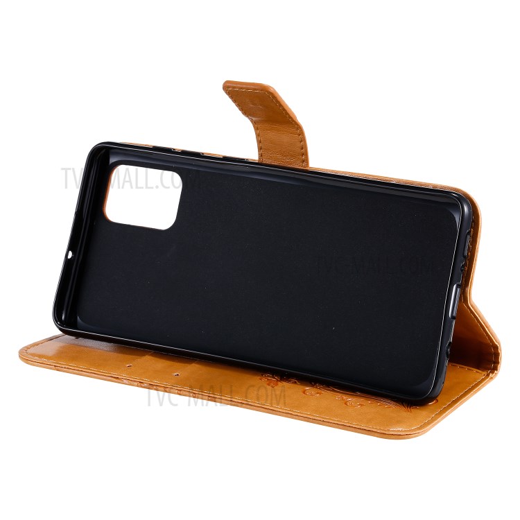 Imprint Butterfly Leather Case for Samsung Galaxy A71 - Brown-7