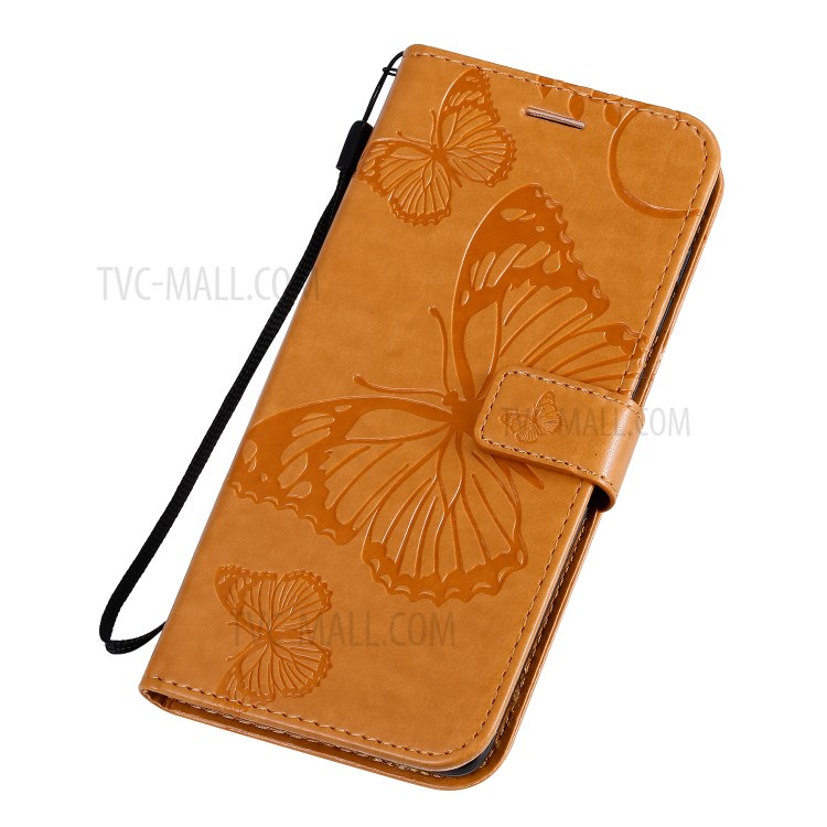 Imprint Butterfly Leather Case for Samsung Galaxy A71 - Brown-8